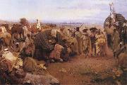 Gustavo Simoni The Halt of the Caravan oil painting